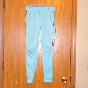 Aqua green/gold&black "LOVE BOSS QUEEN" drawstring w/ pockets sweatpants SIZE: S